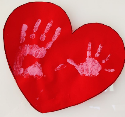 Impronte mani genitore e bambino